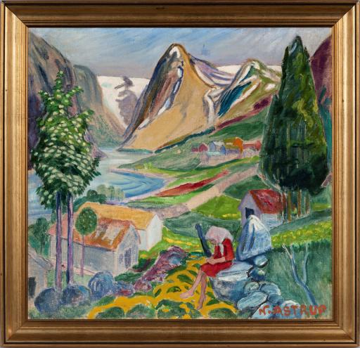 Nikolai Astrup, Kari på Sunde, Olje på lerret, 1918. Privat