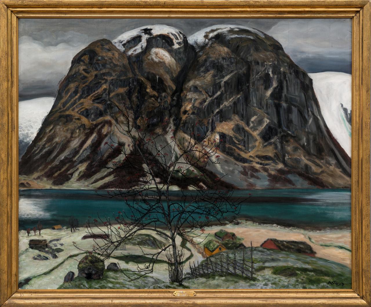 Nikolai Astrup, Kari. Motif from Sunde, Oil on canvas, 1918 - 1918. Sparebankstiftelsen DNB (The Savings Bank Foundation DNB), Kode Kunstmuseer og komponisthjem. Nikolai Astrup, Kari. Motif from Sunde, Oil on canvas, 1918 - 1918. Sparebankstiftelsen DNB (The Savings Bank Foundation DNB), Kode Kunstmuseer og komponisthjem.